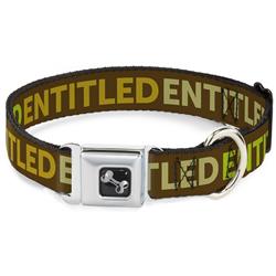 Dog Bone Black/Silver Seatbelt Buckle Collar - ENTITLED Tonal Greens