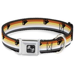 Dog Bone Black/Silver Seatbelt Buckle Collar - Flag Bear Pride2 Black/Brown/Orange/Yellow/Tan/White/Gray/Black