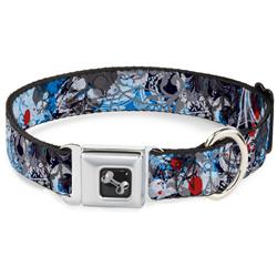 Dog Bone Black/Silver Seatbelt Buckle Collar - Gothic 2