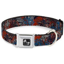 Dog Bone Black/Silver Seatbelt Buckle Collar - Gothic 4