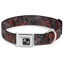 Dog Bone Black/Silver Seatbelt Buckle Collar - Gothic 6