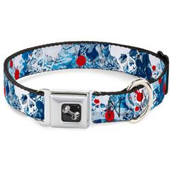 Dog Bone Black/Silver Seatbelt Buckle Collar - Gothic 7