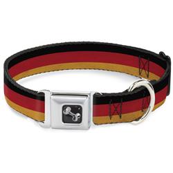 Dog Bone Black/Silver Seatbelt Buckle Collar - Germany Flag Weathered