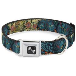 Dog Bone Black/Silver Seatbelt Buckle Collar - Honor CLOSE-UP Tan