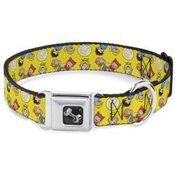Dog Bone Black/Silver Seatbelt Buckle Collar - Kid's in the Hood