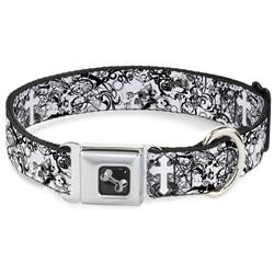 Dog Bone Black/Silver Seatbelt Buckle Collar - Orthodox Chaos
