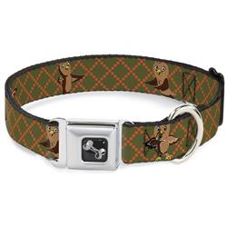 Dog Bone Black/Silver Seatbelt Buckle Collar - Owls Expressions Multi Color
