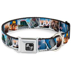 Dog Bone Black/Silver Seatbelt Buckle Collar - Vivid Los Angeles Snapshots Stacked