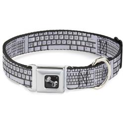 Dog Bone Black/Silver Seatbelt Buckle Collar - Buckle-Down Keyboard