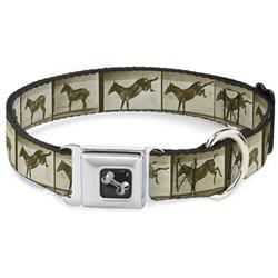 Dog Bone Black/Silver Seatbelt Buckle Collar - Bucking Donkey Vintage Film Strip