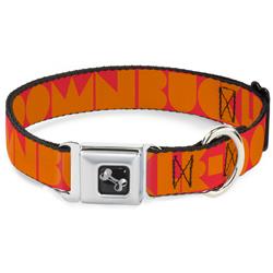 Dog Bone Black/Silver Seatbelt Buckle Collar - BUCKLE-DOWN Shapes Red/Orange