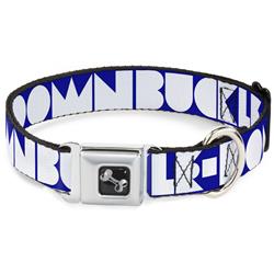 Dog Bone Black/Silver Seatbelt Buckle Collar - BUCKLE-DOWN Shapes Blue/White