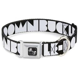 Dog Bone Black/Silver Seatbelt Buckle Collar - BUCKLE-DOWN Shapes Black/White