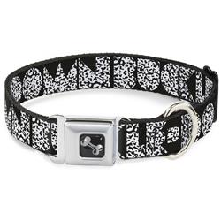 Dog Bone Black/Silver Seatbelt Buckle Collar - BUCKLE-DOWN Shapes Black/Camo White/Black