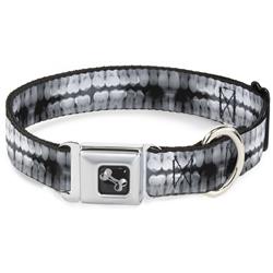 Dog Bone Black/Silver Seatbelt Buckle Collar - Dental X-Rays Black/White