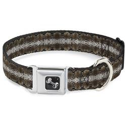 Dog Bone Black/Silver Seatbelt Buckle Collar - Snake Skin 3 Grays