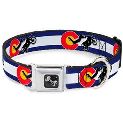 Dog Bone Black/Silver Seatbelt Buckle Collar - Colorado/Freestyle Motocross Superman