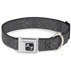 Dog Bone Black/Silver Seatbelt Buckle Collar - Concrete Finish Grays