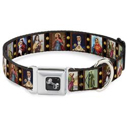 Dog Bone Black/Silver Seatbelt Buckle Collar - Saint Blocks