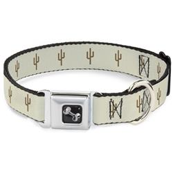 Dog Bone Black/Silver Seatbelt Buckle Collar - Cacti2 Tans