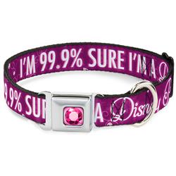 Princess Gem Full Color Fuchsia Seatbelt Buckle Collar - I'M 99.9% SURE I'M A DISNEY PRINCESS Pinks/White