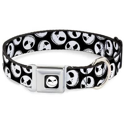 Jack Expression8 Full Color Seatbelt Buckle Collar - Nightmare Before Christmas Jack Expressions Scattered Black/White