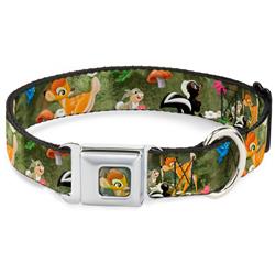 Bambi Face Sketch CLOSE-UP Gray Seatbelt Buckle Collar - Bambi & Friends Scene