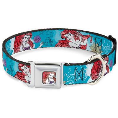 Ariel Face4 Full Color Pink/Blue Seatbelt Buckle Collar - ARIEL Sketch Poses Blues/Lavender
