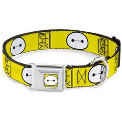 Baymax Face Full Color Yellow/Black/White Seatbelt Buckle Collar - BAYMAX Hanko/Face Yellow/Black/White