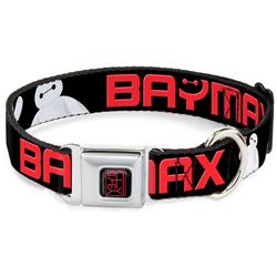 BAYMAX Hanko Full Color Black/Red Seatbelt Buckle Collar - BAYMAX Poses Black/White/Red