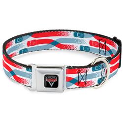 Cars 3 Piston Cup Champion Icon Red/Black/White Seatbelt Buckle Collar - Cars 3 Cars Crossing White/Blues/Reds