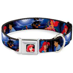 Ariel CLOSE-UP Full Color Seatbelt Buckle Collar - The Little Mermaid Ariel & Eric Scenes