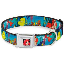 Ariel CLOSE-UP Full Color Seatbelt Buckle Collar - Ariel, Sebastian & Flounder Scene