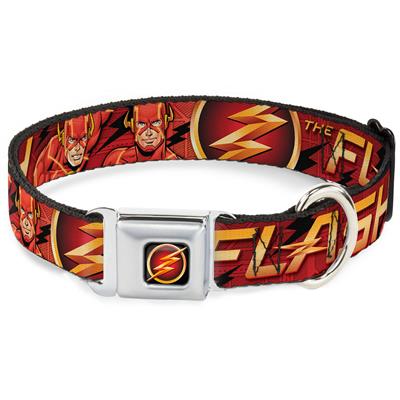 Flash Logo3 Black/Gold/Red Seatbelt Buckle Collar - THE FLASH/Logo3/Poses Black/Red/Gold