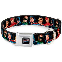 Justice League of America Black Seatbelt Buckle Collar - Justice League Elite Forces Superheroes