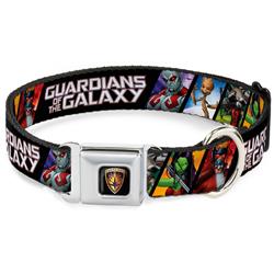 GUARDIANS Badge Full Color Black/Gold/Purple Seatbelt Buckle Collar - GUARDIANS OF THE GALAXY 5-Character Pose Blocks