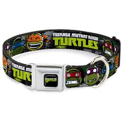 New Series TMNT Logo Seatbelt Buckle Collar - New Series TURTLES/Expressions Gray/Black