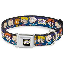 RUGRATS Logo Full Color Seatbelt Buckle Collar - RUGRATS Group Pose