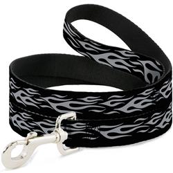 Dog Leash - Flame Silver
