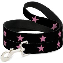 Dog Leash - Star Black/Pink