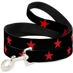 Dog Leash - Star Black/Red