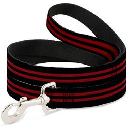 Dog Leash - Stripe Black/Red