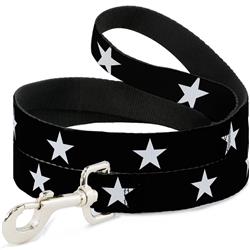Dog Leash - Star Black/White
