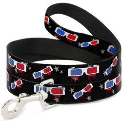 Dog Leash - 3-D Glasses Dripping w/Stars