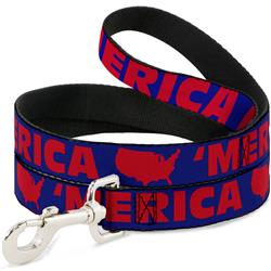 Dog Leash - 'MERICA/USA Silhouette Blue/Red