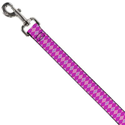 Dog Leash - Argyle Pink/Fuchsia/Blue