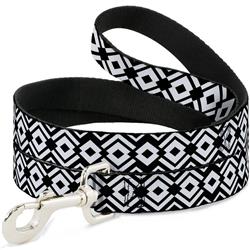 Dog Leash - Aztec2 White/Black