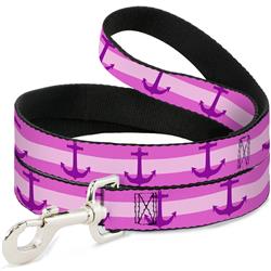 Dog Leash - Anchor/Stripe Pinks/Purple