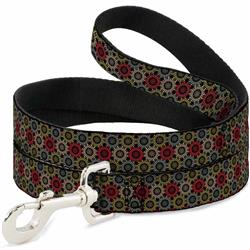 Dog Leash - Aboriginal Black/Cream/Multi Color