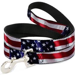 Dog Leash - American Flag Vivid CLOSE-UP